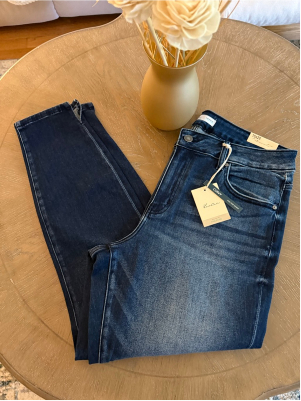 Women's KanCan Blue Curvy High Rise Skinny Jeans Size 16